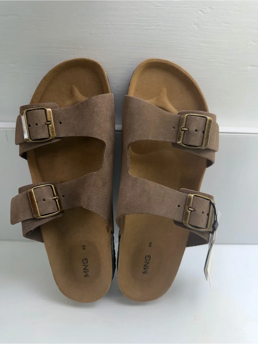 MANGO Man Leather Double Buckle Sandals EU 44 NWT